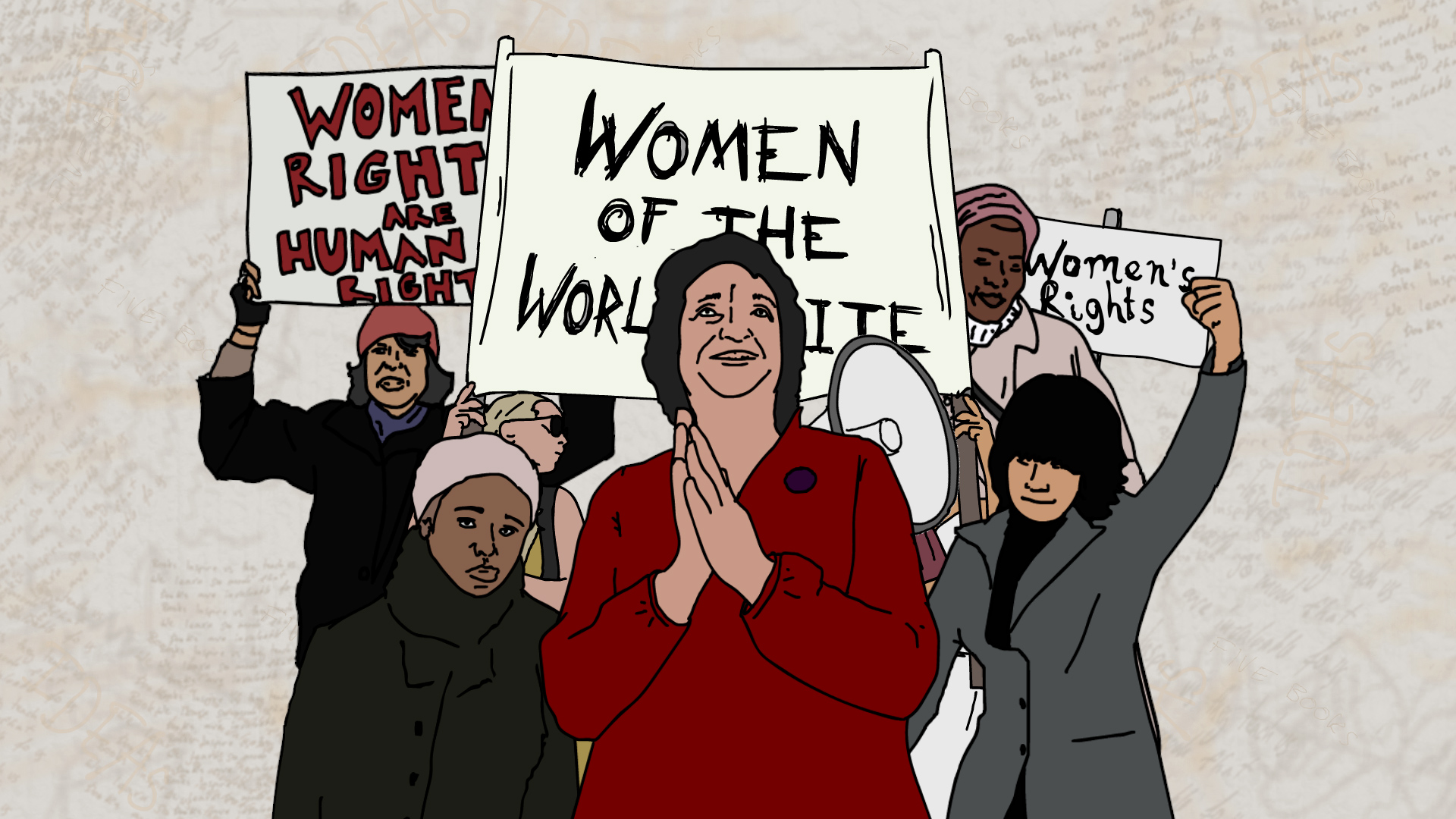 women's rights protest illustration