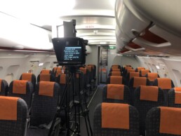 Autocue on an aeroplane