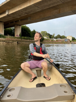 Rob Harwood in a Canoe