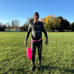 Tony Hawks in swimming gear. Square