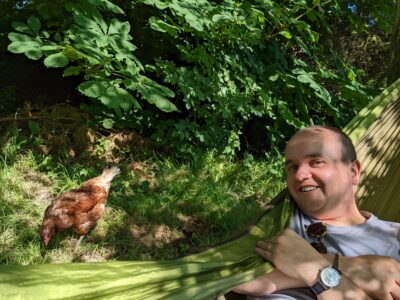 George and a chicken George and a chicken