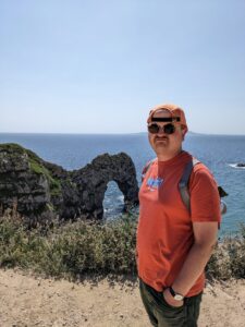 George unimpressed by Durdle Door George unimpressed by Durdle Door